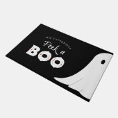 ブラック ホワイト かわいい ピーカブー おばけ ハロウィン ドアマット (アングル)