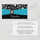 ブラック、ホワイト、アクアスノーフレーク情報カード エンクロージャーカード (正面/裏面)