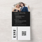 ブラック＆ホワイト アフェア - ウェディングリング - オールインワン オールインワン招待状 (内側)