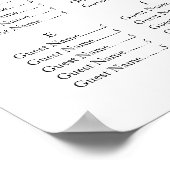 ブラック&ホワイト アルファベット ウェディング シーティング チャート (角)