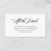 ブラック＆ホワイト イタリアンエレガンス | 結婚式の詳細 エンクロージャーカード (正面)