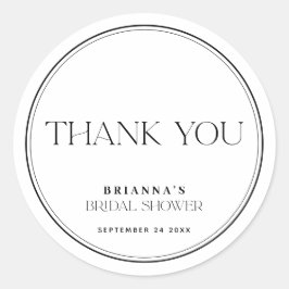ブラック＆ホワイト　ウェディングシャワーお礼ステッカー ラウンドシール