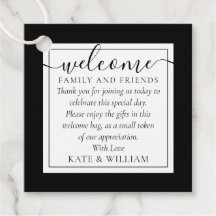 ブラック＆ホワイト ウェディング ウェルカム ギフトバスケット バッグ