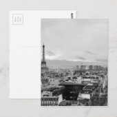 ブラック&ホワイト：エッフェルタワー、パリ、フランス ポストカード (正面/裏面)