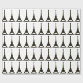 ブラック＆ホワイト エッフェル塔 ラッピングペーパー (フラット)