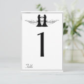 ブラック・ホワイト・エレガンス ブライダル ウェディング テーブル ナンバー 招待状 (スタンド正面)