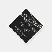 ブラック&ホワイト |エレガント除クラシック職パーティー スタンダードカクテルナプキン (角)