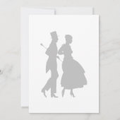 ブラック・ホワイト・エレガント・カップル・シルエット・パーティー 招待状 (裏面)