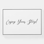 ブラック ホワイト エレガント カリグラフィー スクリプト ゲストブック (裏面)