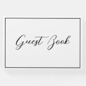 ブラック ホワイト エレガント カリグラフィー スクリプト ゲストブック (正面)