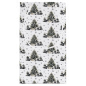 ブラック ホワイト エレガント クリスマス スモールペーパーバッグ (裏面)