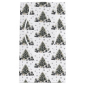 ブラック ホワイト エレガント クリスマス スモールペーパーバッグ (正面)