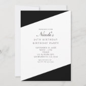 ブラック＆ホワイト エレガント シック パーティー 招待状 (正面)