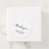 ブラック&ホワイト エレガント スクリプト パーティー サンクス フェイバータグ (インサイチュ)