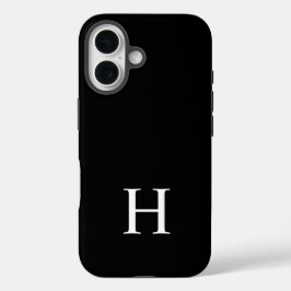 ブラック＆ホワイト エレガント モダン ミニマリスト モノグラム iPhone 16ケース