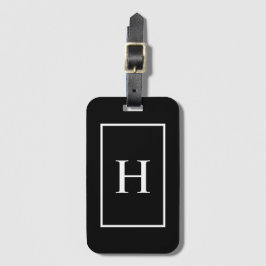 ブラック&ホワイト エレガント モノグラム luggage Tag ラゲッジタグ