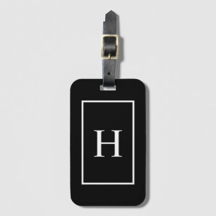 ブラック&ホワイト エレガント モノグラム luggage Tag ラゲッジタグ