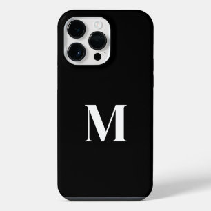 ブラック ホワイト オリジナル 名前 モノグラム おしゃれ エレガント iPhone 14 PRO MAXケース
