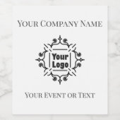 ブラック＆ホワイト カスタムロゴ 企業イベント ワインラベル (シングルラベル)