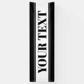 ブラック＆ホワイト カスタム テキスト ストライプ 横断幕 (縦)