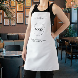 ブラック ホワイト カスタム ロゴ ビジネス プロフェッショナル エプロン