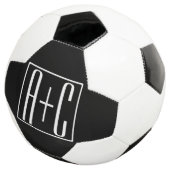ブラック&ホワイト |カップルイニシャル サッカーボール (3/4)