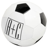 ブラック&ホワイト |カップルイニシャル サッカーボール (3/4)