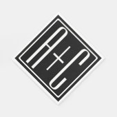 ブラック&ホワイト |カップルイニシャル スタンダードランチョンナプキン (角)