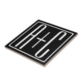 ブラック&ホワイト |カップルイニシャル タイル (側面)