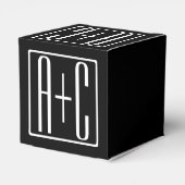 ブラック&ホワイト |カップルイニシャル フェイバーボックス (裏面サイド)