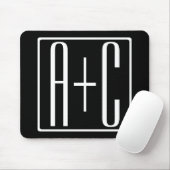 ブラック&ホワイト |カップルイニシャル マウスパッド (マウス)