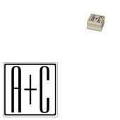 ブラック&ホワイト |カップルイニシャル ラバースタンプ (押印)