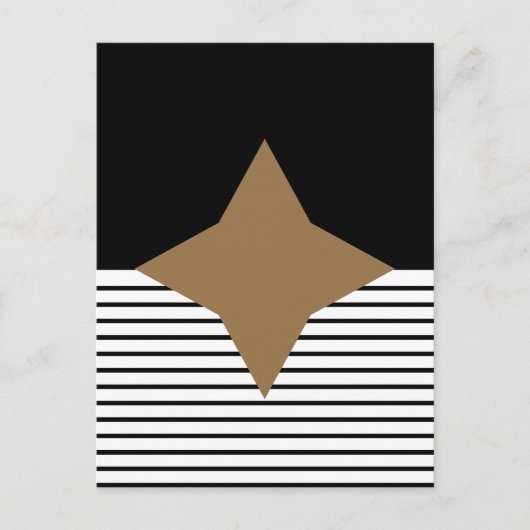 ブラック ホワイト カラー ブロック & ブラウン ダイヤモンド ポストカード (正面)