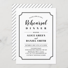ブラック&ホワイト | クラシック結婚リハーサル 招待状