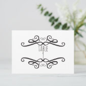 ブラック&ホワイト クラシック ヴィンテージ ウェディング テーブル ナンバー 招待状 (スタンド正面)