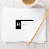 ブラック&ホワイト |クラス差出人住所 ラベル (インサイチュ)