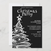 ブラック＆ホワイト クリスマスパーティー 招待状 (正面)