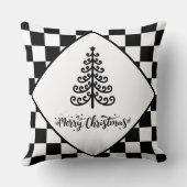 ブラック&ホワイト クリスマス クッション (裏面)