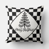 ブラック&ホワイト クリスマス クッション (正面)