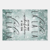 ブラック，ホワイト，クリスマス，スノーフレーク，ホリデー引用文，ギフト ラッピングペーパーシート (正面3)