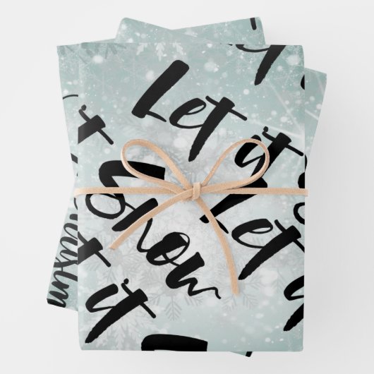 ブラック,ホワイト,クリスマス,スノーフレーク,ホリデー引用文,ギフト ラッピングペーパーシート (インサイチュ)