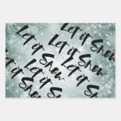 ブラック，ホワイト，クリスマス，スノーフレーク，ホリデー引用文，ギフト ラッピングペーパーシート (正面)