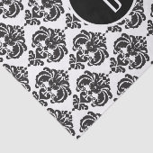 ブラック ホワイト グラム ダマスク モノグラム レターイニシャル 薄葉紙 (詳細)