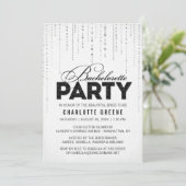 ブラック＆ホワイト グリッター ルック ブライズメイド パーティー 招待状 (スタンド正面)