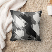 ブラック/ホワイト/グレーの抽象芸術デコール枕 クッション (ブランケット)