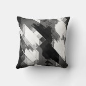 ブラック/ホワイト/グレーの抽象芸術デコール枕 クッション (裏面)