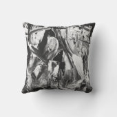 ブラック/ホワイト/グレーの抽象芸術デコール枕 クッション (裏面)