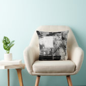 ブラック/ホワイト/グレーの抽象芸術デコール枕 クッション (椅子)