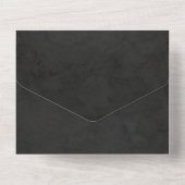 ブラック ホワイト グレー モダン ミニマル フラワー ウェディング オールインワン招待状 (裏面)