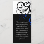 ブラック/ホワイト/コバルトブルーはっきりしたスワール結婚ズ メニュー (裏面)